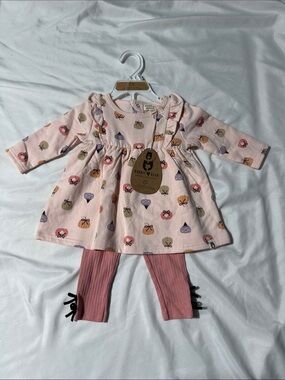 Rabbit + Bear Halloween Baby Dress & Leggings Set – 6-9M Pumpkins Organic Cotton